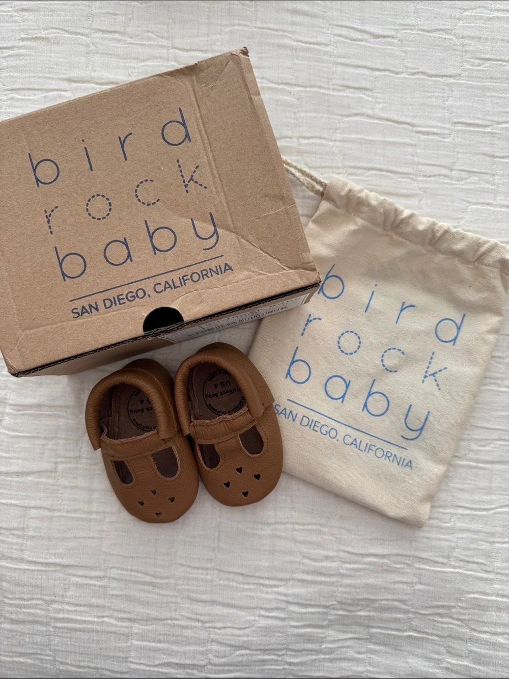 BirdRock Baby Girl Leather Mary Janes - Brown/Heart Cutouts, Size 4